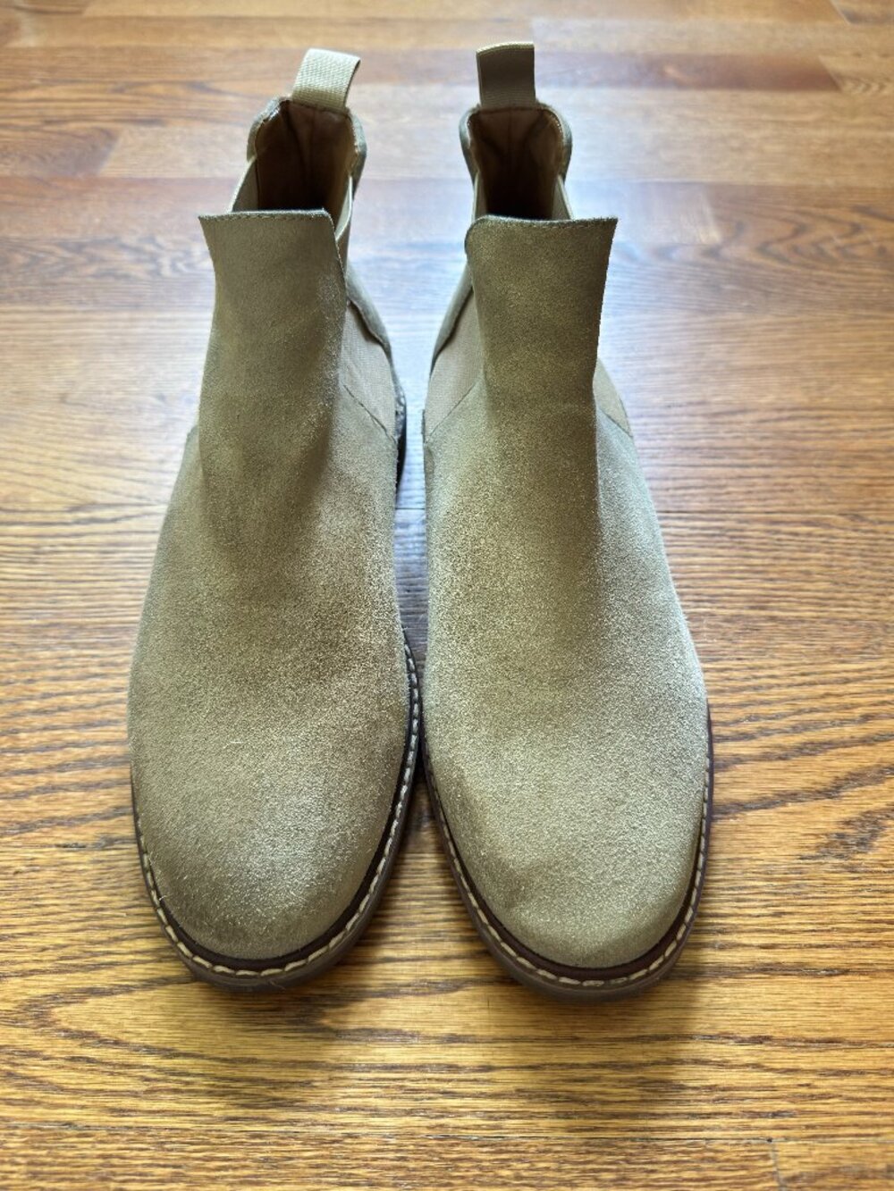 Steve Madden Highline Men’s 9.5M Taupe Suede Leather Chelsea Ankle Boots